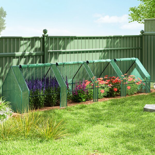 Outsunny Mini Seră Portable Tunel pentru Creșterea Plantelor și Florilor cu Uși Rulabile cu Fermoar, Verde | Aosom Romania