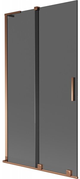 Mexen Velar L, paravan de baie glisant cu 2 aripi 100 x 150 cm, sticlă gri 8 mm, aur roz, 896-100-003-41-60