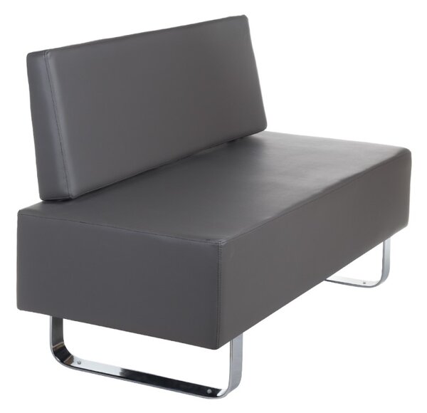 Canapea pentru sala de asteptare, tapiterie piele ecologica, latime 140 cm, gri