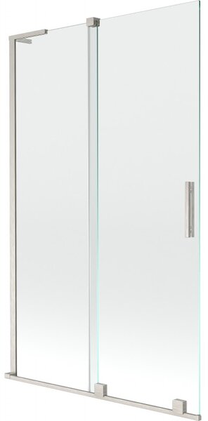 Mexen Velar L, paravan de baie glisant cu 2 aripi 110 x 150 cm, sticlă transparentă de 8 mm, oțel periat, 896-110-003-01-97
