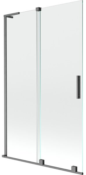 Mexen Velar L, paravan de baie glisant cu 2 aripi 110 x 150 cm, sticlă transparentă de 8 mm, grafit lustruit, 896-110-003-01-66