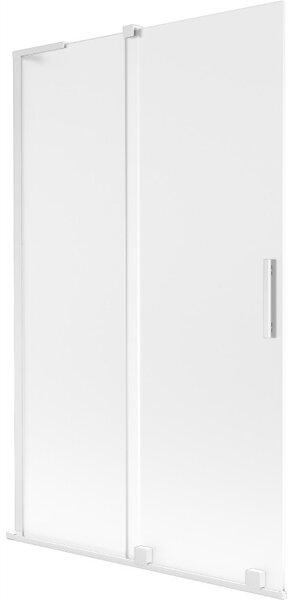Mexen Velar L, paravan de baie glisant cu 2 aripi 110 x 150 cm, sticlă mată 8 mm, alb mat, 896-110-003-31-20