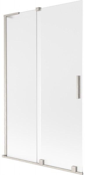 Mexen Velar L, paravan de baie glisant cu 2 aripi 110 x 150 cm, sticlă mată 8 mm, oțel periat, 896-110-003-31-97