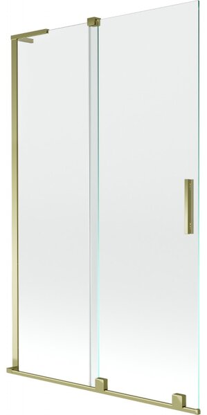 Mexen Velar L, paravan de baie glisant cu 2 aripi 110 x 150 cm, sticlă transparentă de 8 mm, profil auriu lucios, 896-110-003-01-50