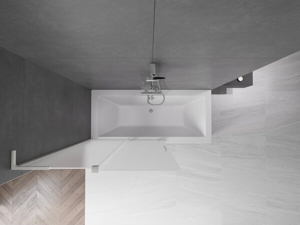 Mexen Velar L, paravan de baie glisant cu 2 aripi 110 x 150 cm, sticlă mată 8 mm, oțel periat, 896-110-003-31-97