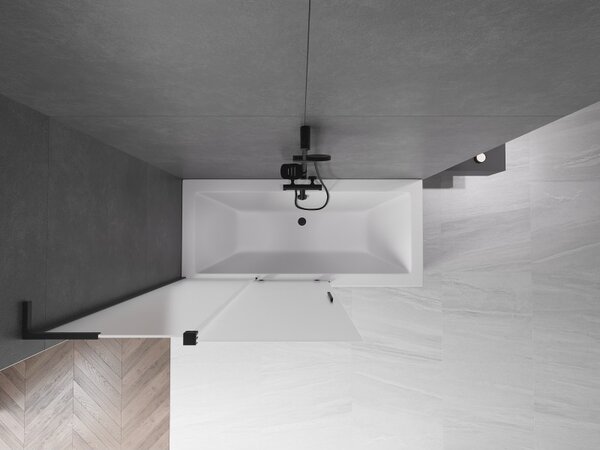 Mexen Velar L, paravan de baie glisant cu 2 aripi 110 x 150 cm, sticlă mată 8 mm, negru mat, 896-110-003-31-70