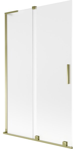 Mexen Velar L, paravan de baie glisant cu 2 aripi 110 x 150 cm, sticlă mată 8 mm, auriu strălucitor, 896-110-003-31-50
