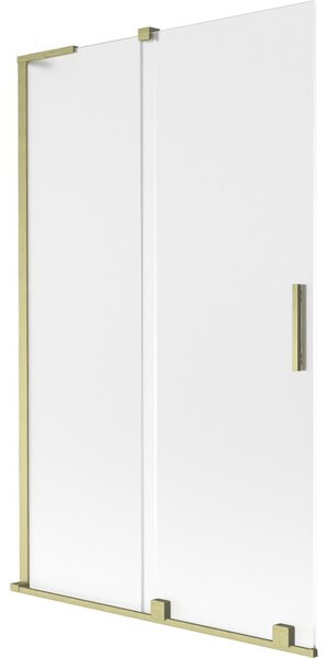 Mexen Velar L, paravan de baie glisant cu 2 aripi 110 x 150 cm, sticlă mată 8 mm, auriu mat, 896-110-003-31-55
