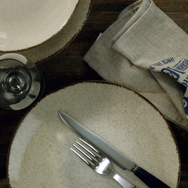 Set farfurii servire, 18 bucati Aqueduct Drops Maro 25x25x3 cm