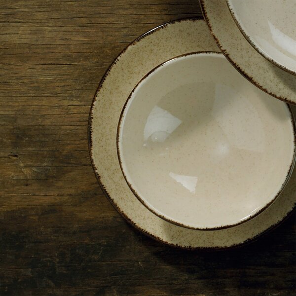 Set farfurii servire, 18 bucati Aqueduct Drops Maro 25x25x3 cm
