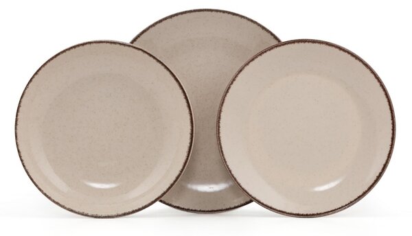 Set farfurii servire, 18 bucati Aqueduct Drops Maro 25x25x3 cm