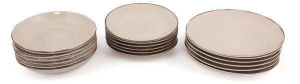 Set farfurii servire, 18 bucati Aqueduct Drops Maro 25x25x3 cm
