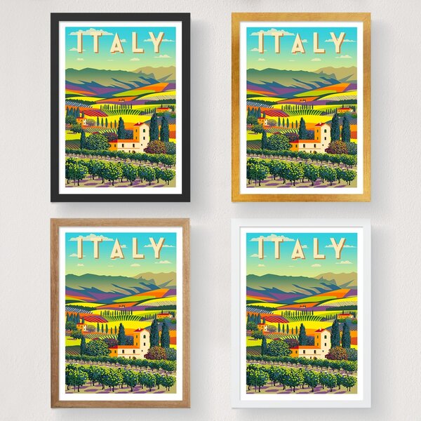 Poster A4 Italy Multicolor 21x29.7 cm