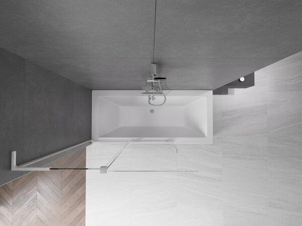 Mexen Velar L, paravan de baie glisant cu 2 aripi 120 x 150 cm, sticlă transparentă de 8 mm, oțel periat, 896-120-003-01-97