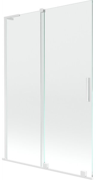 Mexen Velar L, paravan de baie glisant cu 2 aripi 120 x 150 cm, sticlă transparentă de 8 mm, profil alb, 896-120-003-01-20