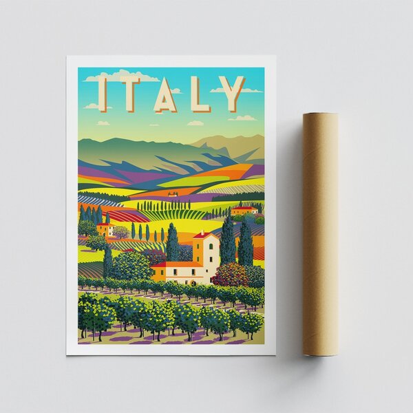 Poster A4 Italy Multicolor 21x29.7 cm