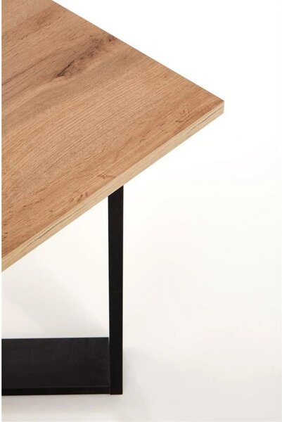 Masuta cafea Cross, stejar wotan/negru, PAL furniruit, 67x67x50 cm