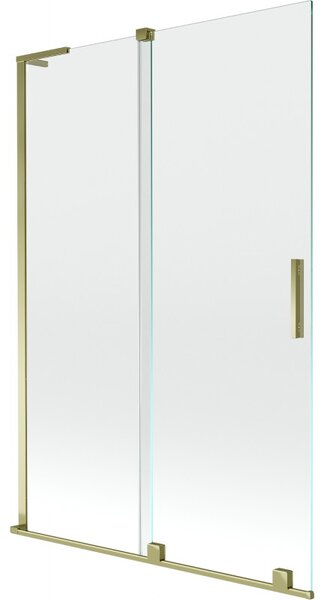 Mexen Velar L, paravan de baie glisant cu 2 aripi 120 x 150 cm, sticlă transparentă de 8 mm, profil auriu lucios, 896-120-003-01-50