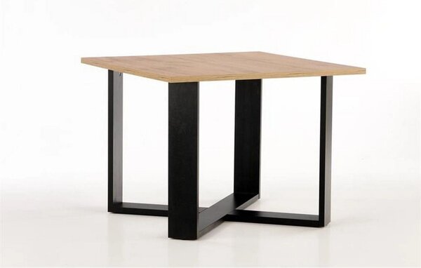 Masuta cafea Cross, stejar wotan/negru, PAL furniruit, 67x67x50 cm