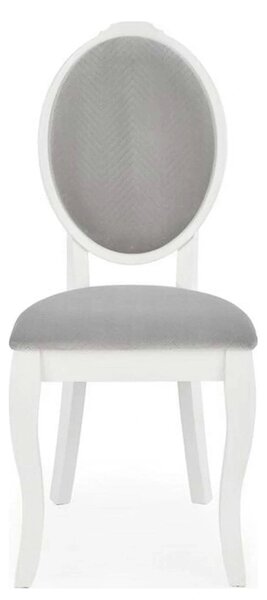 Scaun alb cu gri VELO, gri/alb, stofa catifelata/lemn, 44x53x96 cm