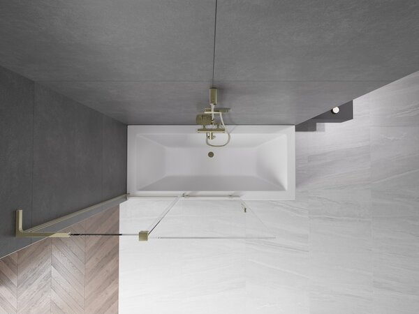 Mexen Velar L, paravan de baie glisant cu 2 aripi 120 x 150 cm, sticlă transparentă de 8 mm, profil auriu lucios, 896-120-003-01-50