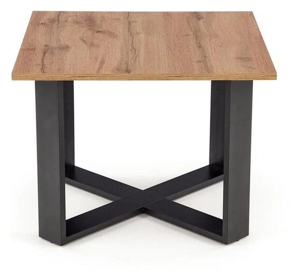 Masuta cafea Cross, stejar wotan/negru, PAL furniruit, 67x67x50 cm