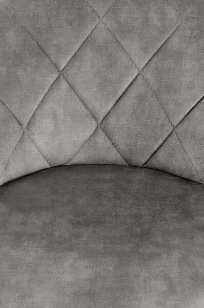 Scaun de bar rotativ H101, stofa catifelata gri - Bluvel 14, 47x45x106