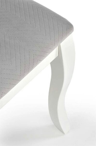 Scaun alb cu gri VELO, gri/alb, stofa catifelata/lemn, 44x53x96 cm