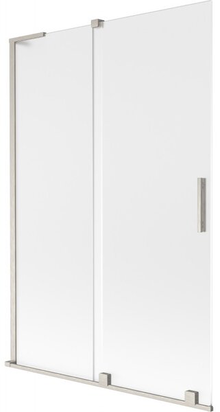 Mexen Velar L, paravan de baie glisant cu 2 aripi 120 x 150 cm, sticlă mată 8 mm, oțel periat, 896-120-003-31-97