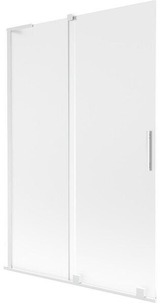 Mexen Velar L, paravan de baie glisant cu 2 aripi 120 x 150 cm, sticlă mată 8 mm, alb mat, 896-120-003-31-20
