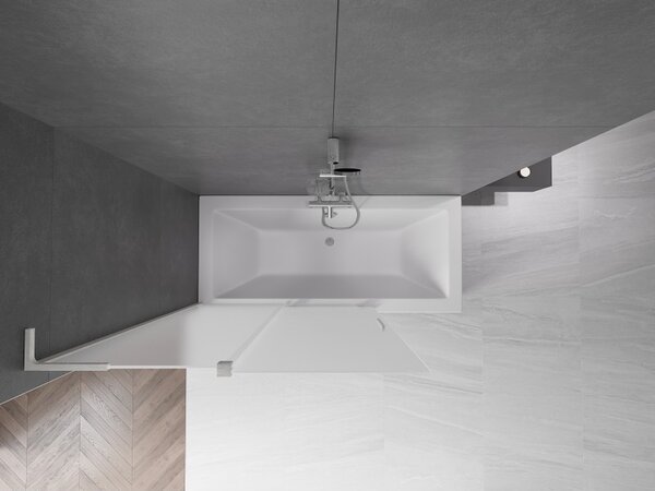Mexen Velar L, paravan de baie glisant cu 2 aripi 120 x 150 cm, sticlă mată 8 mm, oțel periat, 896-120-003-31-97