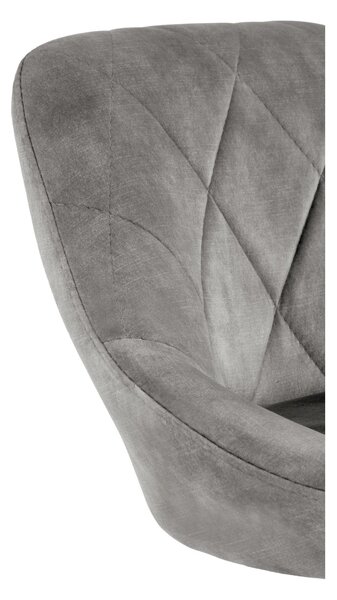 Scaun de bar rotativ H101, stofa catifelata gri - Bluvel 14, 47x45x106