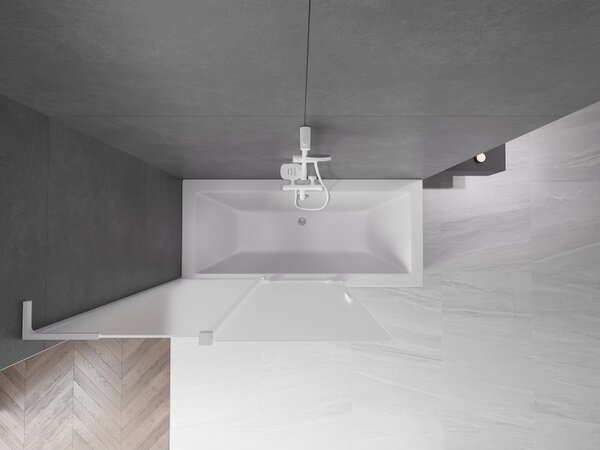 Mexen Velar L, paravan de baie glisant cu 2 aripi 120 x 150 cm, sticlă mată 8 mm, alb mat, 896-120-003-31-20