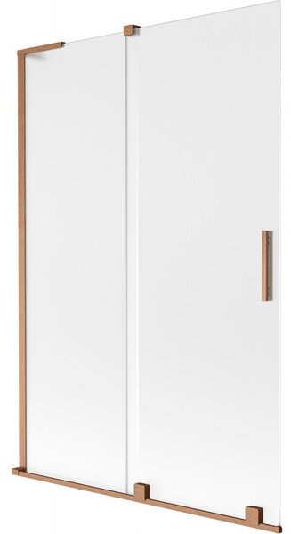 Mexen Velar L, paravan de baie glisant cu 2 aripi 120 x 150 cm, sticlă mată 8 mm, cupru mat, 896-120-003-31-65