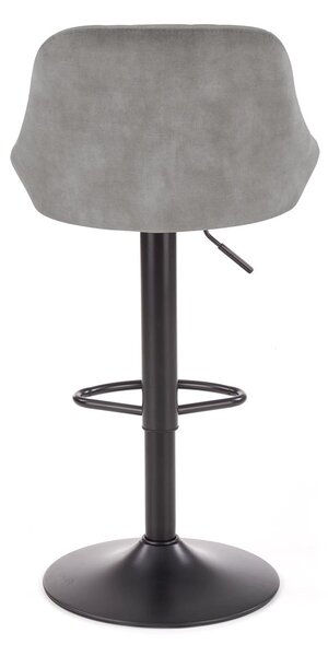 Scaun de bar rotativ H101, stofa catifelata gri - Bluvel 14, 47x45x106