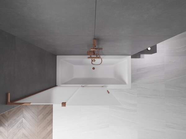 Mexen Velar L, paravan de baie glisant cu 2 aripi 120 x 150 cm, sticlă mată 8 mm, aur roz, 896-120-003-31-60