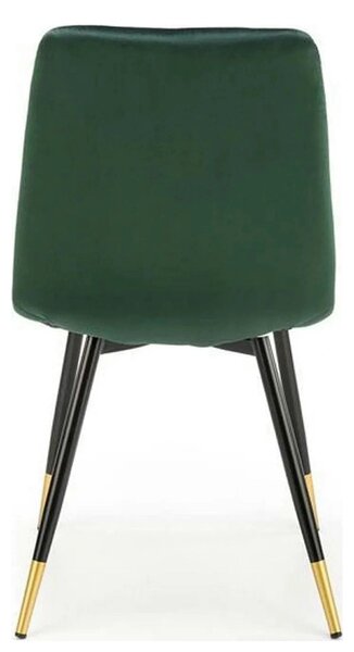Scaun K438, verde inchis/negru, stofa catifelata/metal, 45x50x86 cm