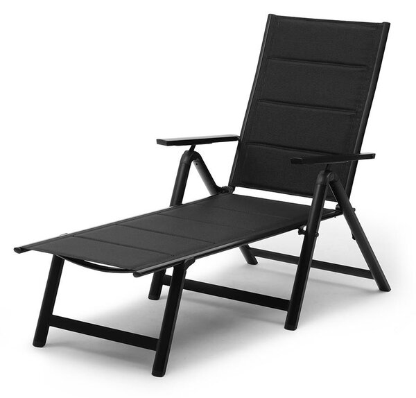Șezlong reglabil din aluminiu Avenberg RIVIERA negru