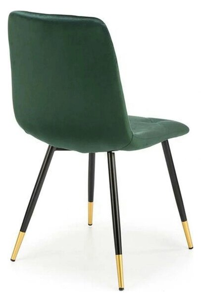 Scaun K438, verde inchis/negru, stofa catifelata/metal, 45x50x86 cm