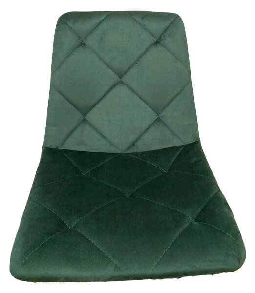 Scaun K438, verde inchis/negru, stofa catifelata/metal, 45x50x86 cm