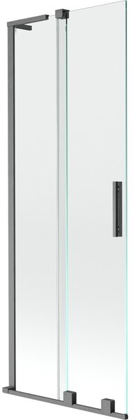 Mexen Velar L, paravan de baie glisant cu 2 aripi 70 x 150 cm, sticlă transparentă de 8 mm, grafit lustruit, 896-070-003-01-66