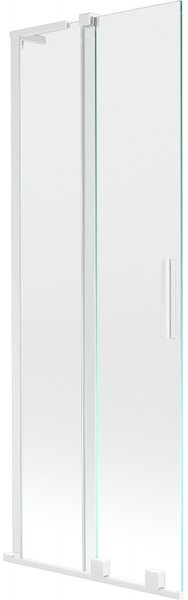 Mexen Velar L, paravan de baie glisant cu 2 aripi 70 x 150 cm, sticlă transparentă de 8 mm, profil alb, 896-070-003-01-20