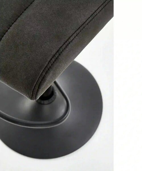 Scaun bar H89, gri inchis, piele ecologica/otel, 41x48x88/108 cm