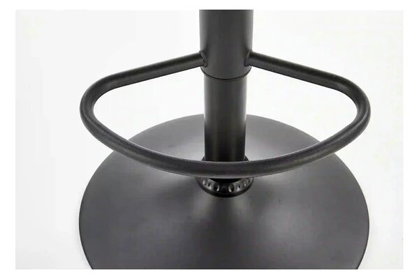 Scaun bar H89, gri inchis, piele ecologica/otel, 41x48x88/108 cm