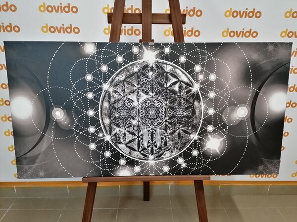 Tablou Mandala fascinantă alb-negru