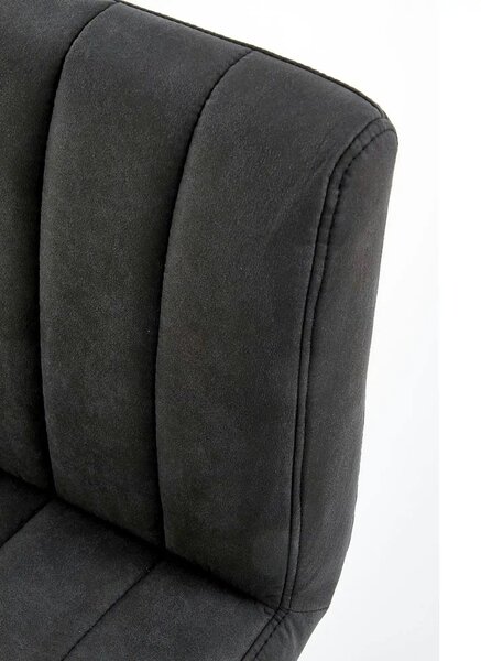 Scaun bar H89, gri inchis, piele ecologica/otel, 41x48x88/108 cm