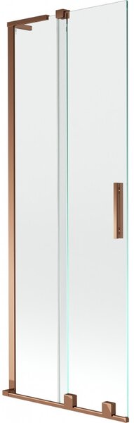 Mexen Velar L, paravan de baie glisant cu 2 aripi 70 x 150 cm, sticlă transparentă de 8 mm, aur roz, 896-070-003-01-60