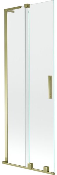 Mexen Velar L, paravan de baie glisant cu 2 aripi 70 x 150 cm, sticlă transparentă de 8 mm, profil auriu lucios, 896-070-003-01-50