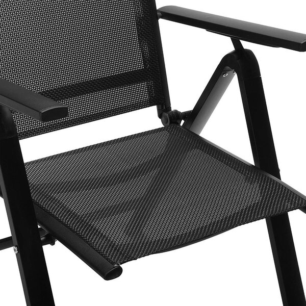 Set 2 scaune din aluminiu, reglabil, Avenberg ISLA - negru