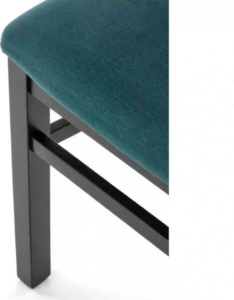 Scaun Gerard 2, negru/verde, stofa catifelata/lemn de fag, 44x55x97 cm